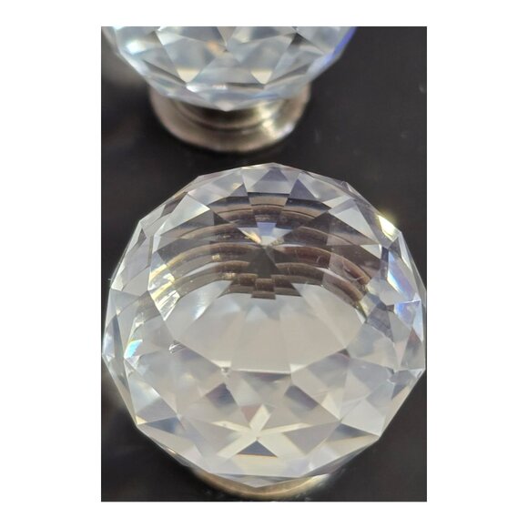 NEW BINO Sparkly Faceted Sphere Crystal Drawer Door Knob Pull Set 6 Pieces - Picture 2 of 6